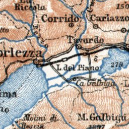 Waldin Como and Lugano Lakes map, 1909 digital map