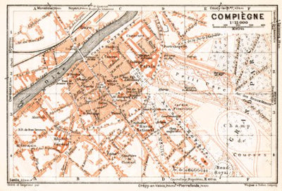 Waldin Compiègne city map, 1931 digital map