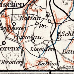 Waldin Cranz (now Zelenogradsk), Rauschen (now Svetlogorsk) and suburbs, 1911 digital map