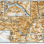 Waldin Danube River course from Báziás (Baziaş) to Ostrov (Orşova), 1911 digital map