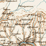 Waldin Danube River course map from Passau to Vienna, 1903 digital map