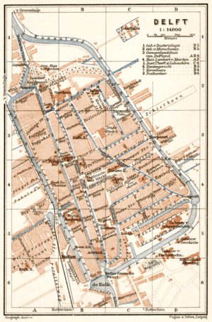 Waldin Delft city map, 1909 digital map
