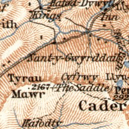Waldin Dolgelley environs map, 1906 digital map