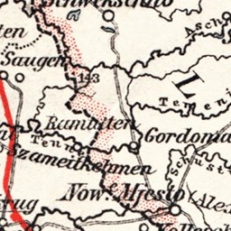 Waldin East Prussia map, 1913 digital map