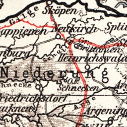 Waldin East Prussia map, 1913 digital map