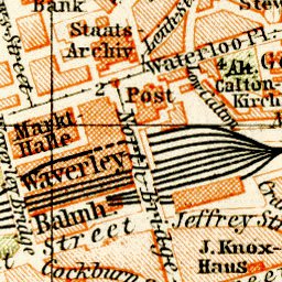 Waldin Edinburgh city map, 1899. Environs of Edinburgh digital map