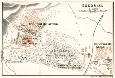 Waldin El Escorial de Arriba (San Lorenzo de El Escorial) town plan, 1913 digital map
