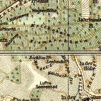 Waldin Elberfeld (now part of Wuppertal) city map, 1902 digital map