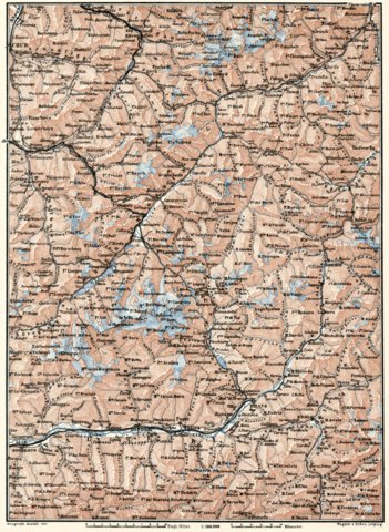 Waldin Engadin Valley and Valtellina, 1909 digital map