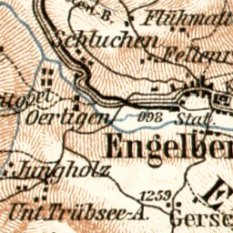 Waldin Engelberg and environs map, 1909 digital map