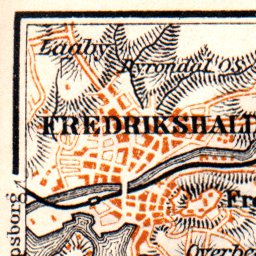 Waldin Environs of Fredrikshald, 1910 digital map