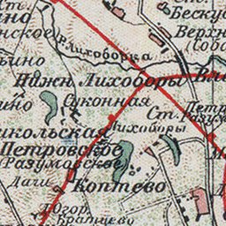 Waldin Environs of Moscow from 1910 digital map
