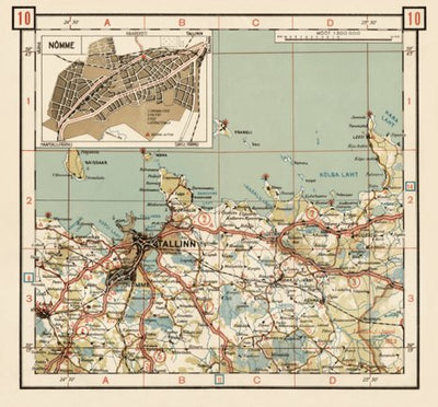 Waldin Estonian Road Map, Plate 10: Tallinn. 1938 digital map