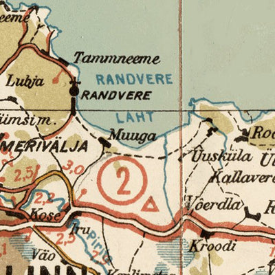 Waldin Estonian Road Map, Plate 10: Tallinn. 1938 digital map