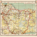 Waldin Estonian Road Map, Plate 19: Jõhvi. 1938 digital map