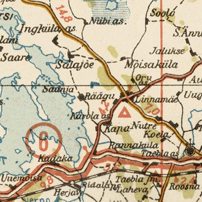 Waldin Estonian Road Map, Plate 5: Haapsalu. 1938 digital map