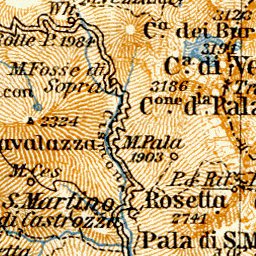 Waldin Fleims, Primör and Cordevole valleys map, 1906 digital map