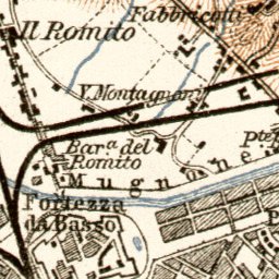 Florence (Firenze) environs Map, 1908 by Waldin | Avenza Maps