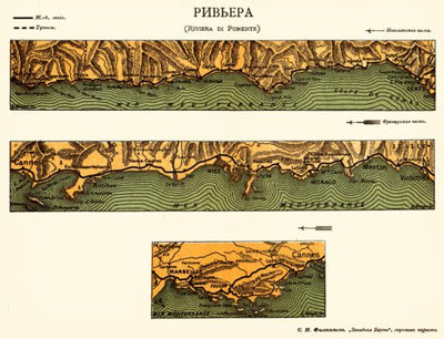 Waldin French Riviera and Riviera di Ponente, 1900 digital map