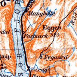 Waldin From Bergen to Voss, 1910 digital map