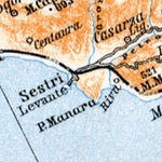 Waldin Genoese Riviera map, 1898 digital map