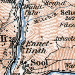 Waldin Glarus and environs map, 1909 digital map