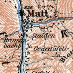 Waldin Glarus and environs map, 1909 digital map