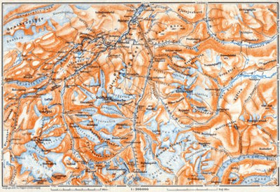 Waldin Glittertind environs map, 1910 digital map