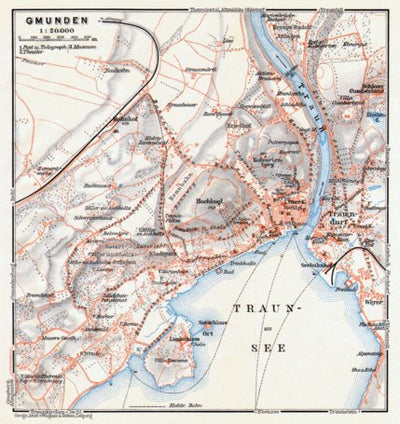 Waldin Gmunden and environs, 1913 digital map