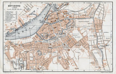 Waldin Göteborg (Gothenburg) city map, 1910 digital map