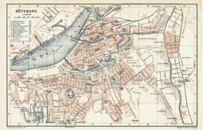 Waldin Göteborg (Gothenburg) city map, 1911 digital map