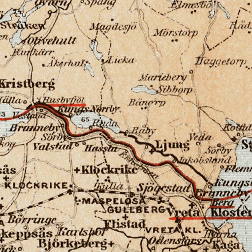 Götha (Göta) Canal Map, 1899 by Waldin | Avenza Maps