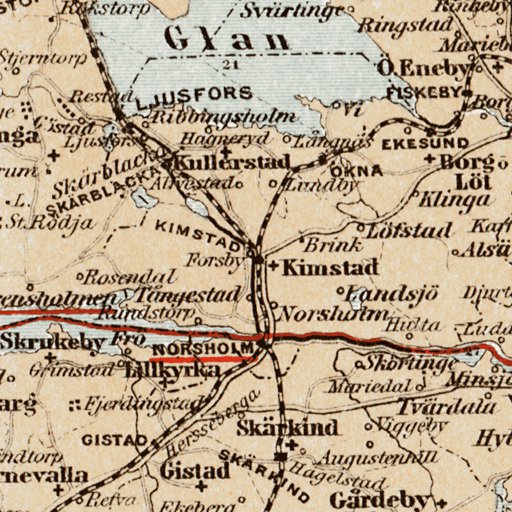 Götha (Göta) Canal Map, 1899 by Waldin | Avenza Maps