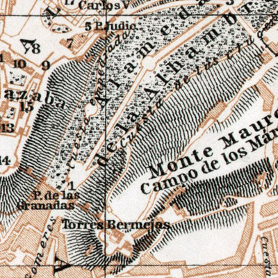 Waldin Granada city map, 1913 digital map