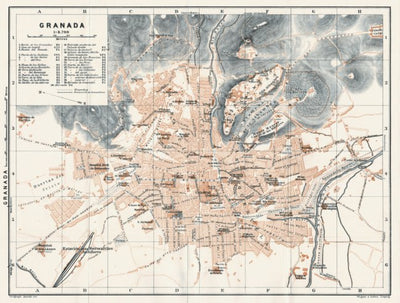Waldin Granada city map, 1929 digital map