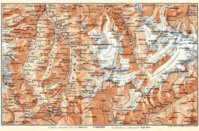 Waldin Great St. Bernhard environs map, 1897 digital map
