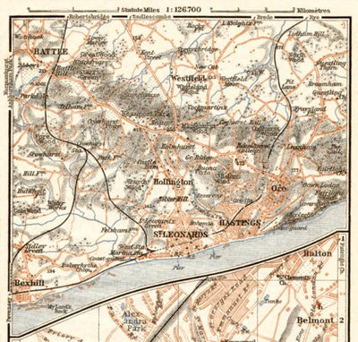 Waldin Hastings city map, 1906. Environs of Hastings digital map