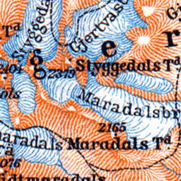 Waldin Horung Mountains map, 1910 digital map