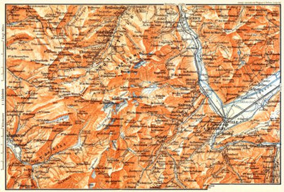 Waldin Illiez Valley and Central Dent map, 1897 digital map