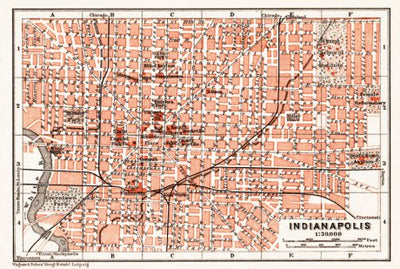 Waldin Indianapolis city map, 1909 digital map