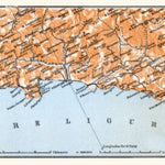 Waldin Italian Genoese/Levantian Riviera (Rivière) from Genua to Spezia map, 1908 digital map
