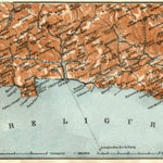 Waldin Italian Genoese/Levantian Riviera (Riviére) from Genua to Spezia map, 1913 digital map
