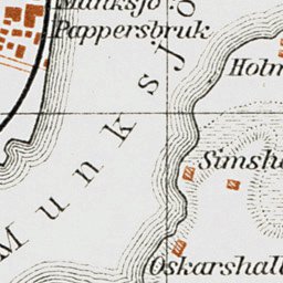 Waldin Jönköping city map, 1929. With Husqvarna plan inset digital map