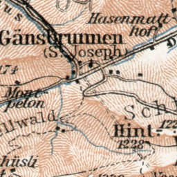 Waldin Jura department map, northeastern part, 1909 digital map
