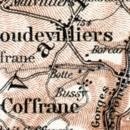 Waldin Jura department map, northwestern part, 1909 digital map