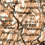 Waldin Jura department map (southern part), 1909 digital map