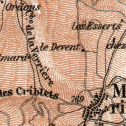 Waldin Jura department map, western part, 1909 digital map