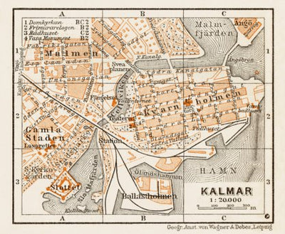 Waldin Kalmar town plan, 1929 digital map