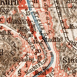 Waldin Karlsbad (Karlový Vary) town plan, 1903 digital map