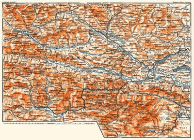 Waldin Kärntner (Carrinthian) Alps; Gailthal Alps from Lienz to Wörthersee map, 1911 digital map